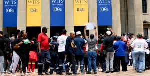 Students and SRC members in support of the hunger strike at Wits. image from Sunday World.
